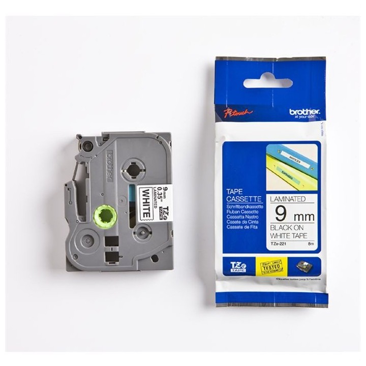 BROTHER Ruban étiqueteuse P-TOUCH TZE-221 - 9mm