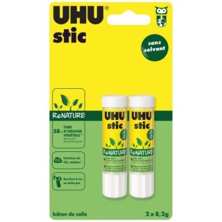 UHU Lot de 2 Sticks Blancs 8.2g Renature
