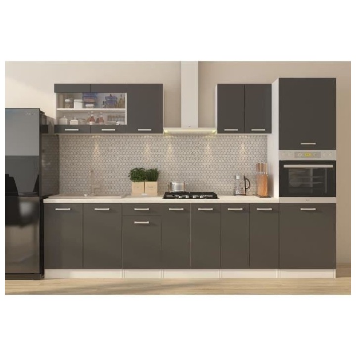 ULTRA Cuisine complete avec colonne four et plan de travail inclus - L