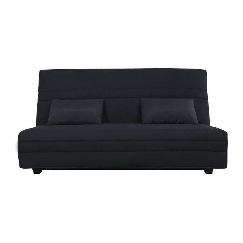 SIMMONS Banquette Clic clac Simmons- Tissu Noir + 2 coussins Noir - Made in France - L 194 x P 98 x H 100 cm - VANDA