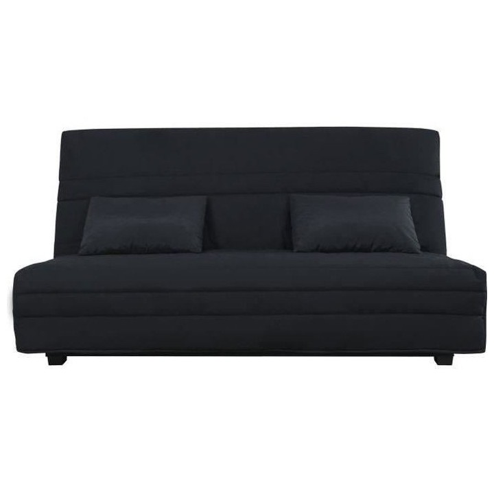 SIMMONS Banquette Clic clac Simmons- Tissu Noir + 2 coussins Noir - Ma