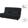 SIMMONS Banquette Clic clac Simmons- Tissu Noir + 2 coussins Noir - Made in France - L 194 x P 98 x H 100 cm - VANDA