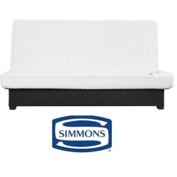 SIMMONS Banquette Clic clac Simmons- Tissu Noir + 2 coussins Noir - Made in France - L 194 x P 98 x H 100 cm - VANDA