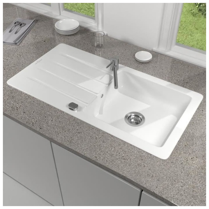 VILLEROY & BOCH - Evier 60 - Céramique - blanc réversible Architectu