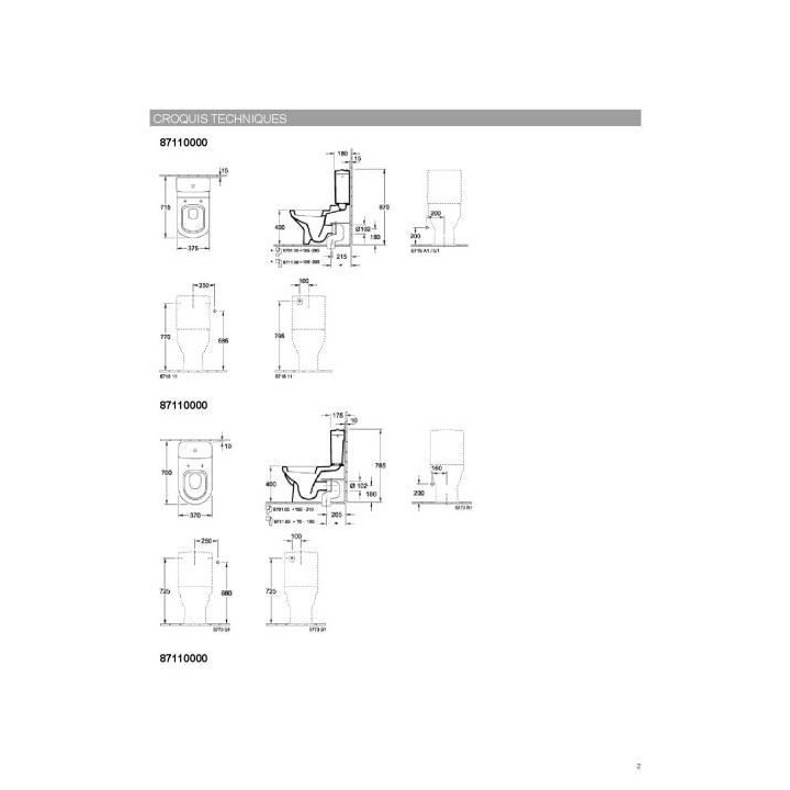 VILLEROY & BOCH - Coude spécial pour cuvette sortie verticale 95 - 18