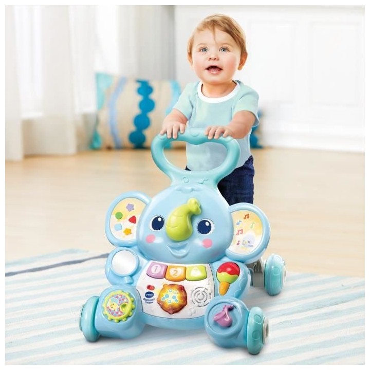 VTECH BABY - Trotteur Eléphanteau Trottino - Avec Frein - Bleu