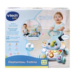 VTECH BABY - Trotteur Eléphanteau Trottino - Avec Frein - Bleu