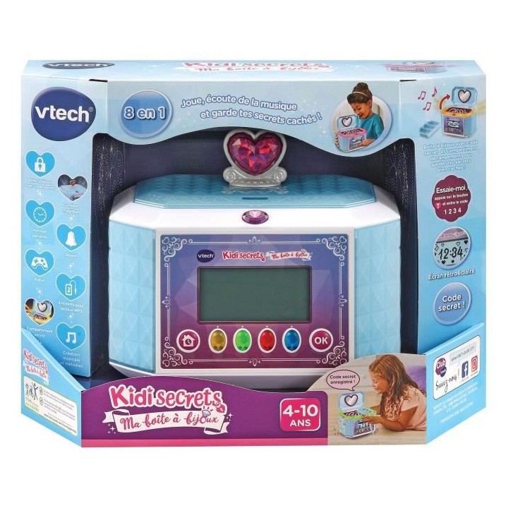 VTECH - Kidisecrets - Ma Boîte a Bijoux Bleue