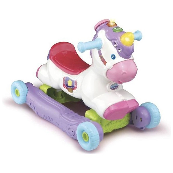 VTECH BABY - Porteur a Bascule - Cléo Ma Licorne Basculo 2en1 - Parla