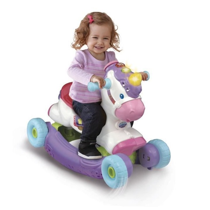 VTECH BABY - Porteur a Bascule - Cléo Ma Licorne Basculo 2en1 - Parla