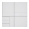 Armoire 2 portes coulissantes 3 tiroirs - Blanc - L 200,1 x P 61,2 x H 200,5 cm - WINN2