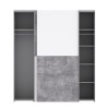 ULOS Armoire 2 portes coulissantes - Décor béton gris clair et blanc - L 170.3 cm