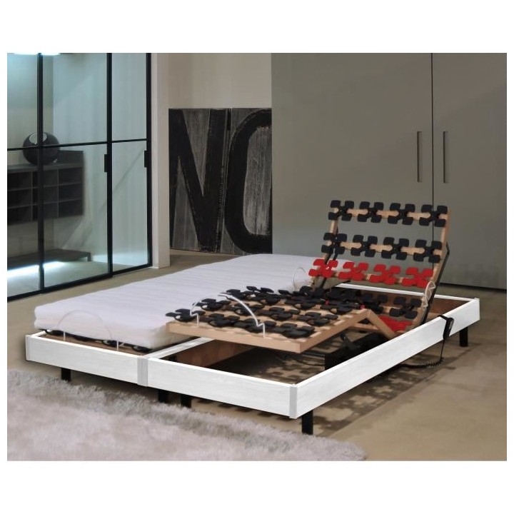 MURCIE Ensemble matelas + sommiers relaxation 2 x 80 x 200 - Mousse -