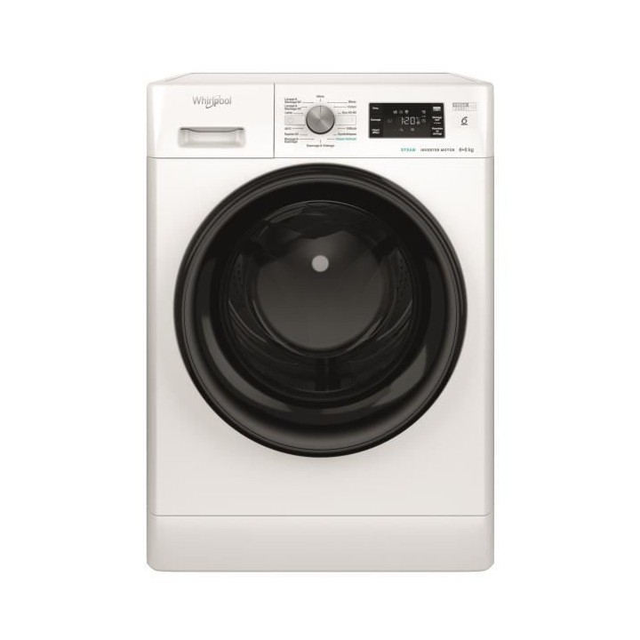 Lave-linge séchant WHIRLPOOL PFFWDB864349BVFR - 8 / 6 kg - Induction