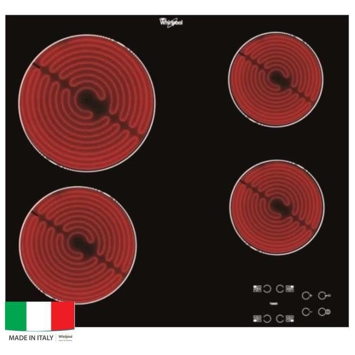 WHIRLPOOL AKT8090NE Plaque de cuisson Vitrocéramique - 4 zones - 6200