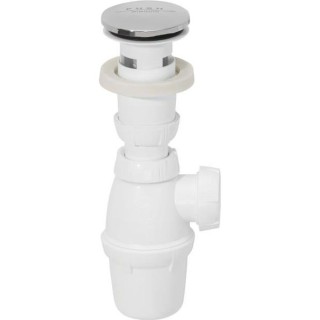 WIRQUIN Bonde lavabo Quick-Clac chromé sans trop-plein avec siphon NF