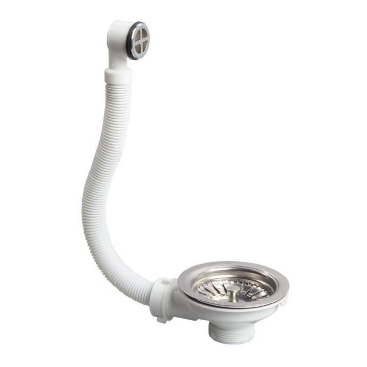 WIRQUIN Bonde a panier - ?Évier a 1 bac Ø 90 mm - Avec trop-plein