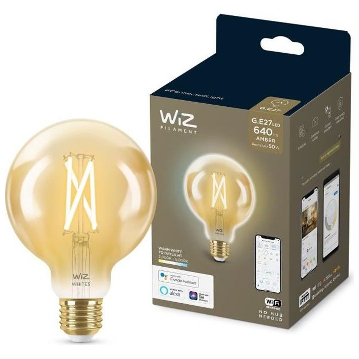 WiZ Ampoule connectée Globe 95 vintage Blanc variable E27 50W