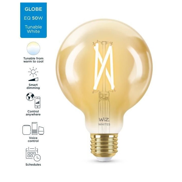 WiZ Ampoule connectée Globe 95 vintage Blanc variable E27 50W