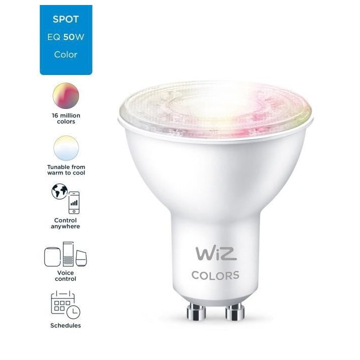 WiZ Ampoules LED Connectée couleur GU10 50W