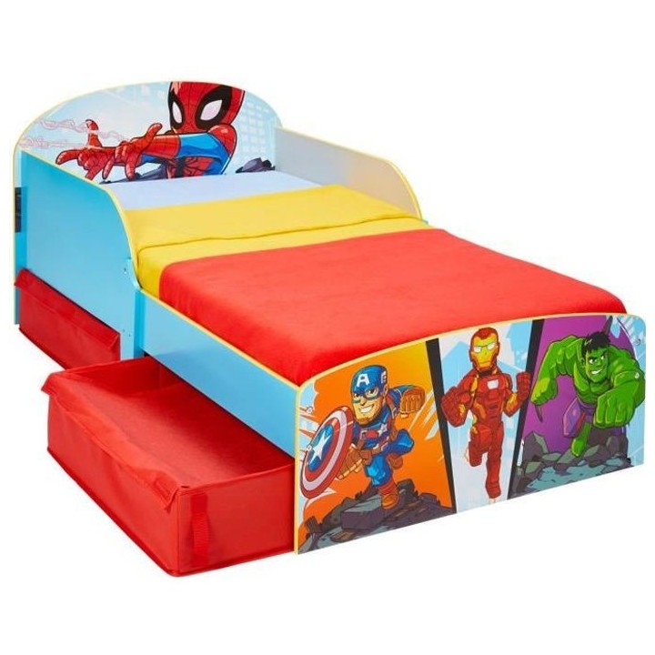Marvel Super-héros - Lit pour enfants avec espace de rangement sous l