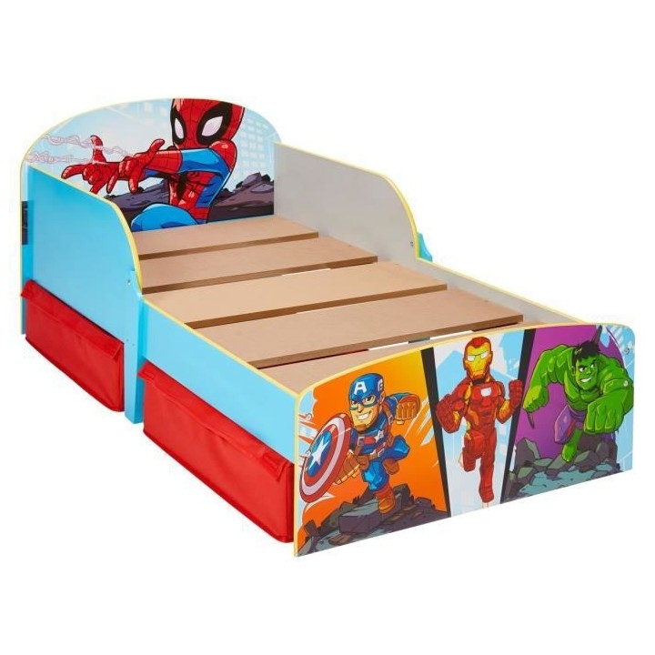 Marvel Super-héros - Lit pour enfants avec espace de rangement sous l