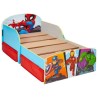 Marvel Super-héros - Lit pour enfants avec espace de rangement sous le lit, pour matelas 140cm x 70cm