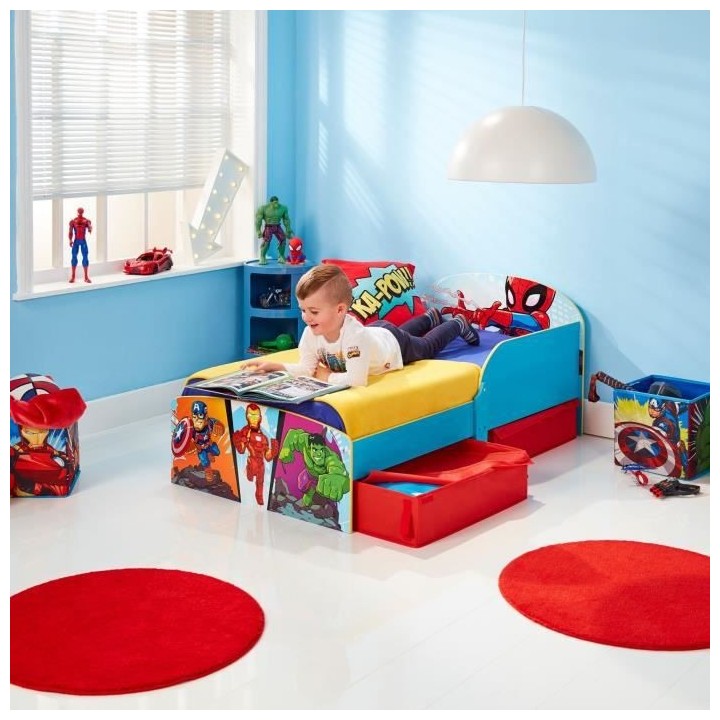 Marvel Super-héros - Lit pour enfants avec espace de rangement sous l