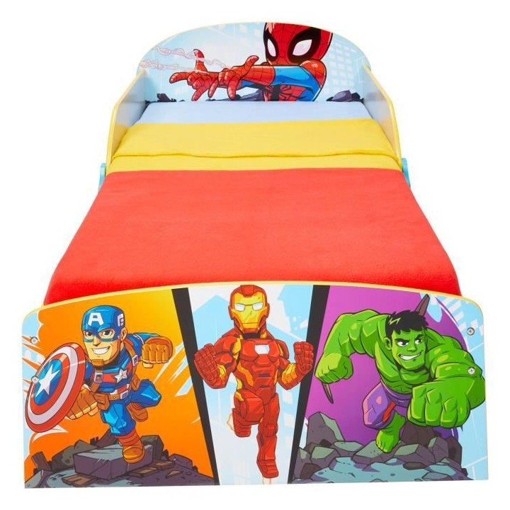 Marvel Super-héros - Lit pour enfants avec espace de rangement sous l
