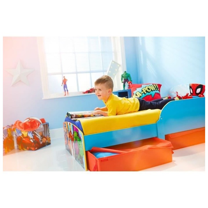 Marvel Super-héros - Lit pour enfants avec espace de rangement sous l