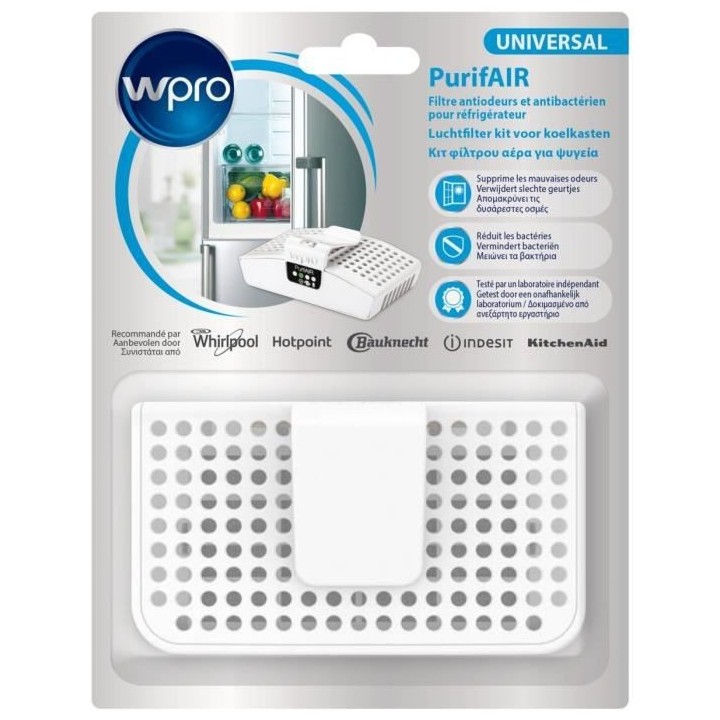 WPRO PUR100 FILTRE ANTIODEURS ET ANTIBACTÉRIEN AVEC SUPPORT POUR RÉF