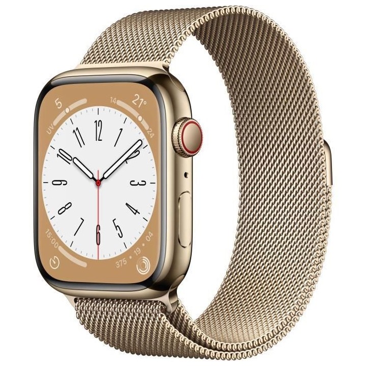 Apple Watch Series 8 GPS + Cellular - 45mm - Boîtier Gold Stainless S