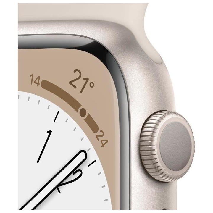 Apple Watch Series 8 GPS - 41mm - Boîtier Starlight Aluminium - Brace