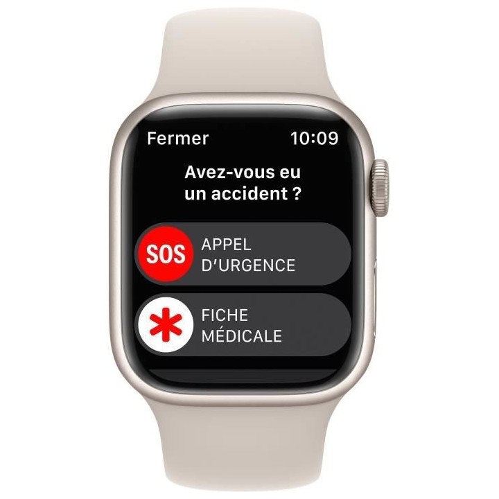 Apple Watch Series 8 GPS - 41mm - Boîtier Starlight Aluminium - Brace