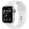 Apple Watch SE GPS (2e génération) + Cellular - 40mm - Boîtier Silver Aluminium - Bracelet White Sport Band Regular