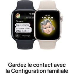 Apple Watch SE GPS (2e génération) + Cellular - 40mm - Boîtier Silver Aluminium - Bracelet White Sport Band Regular