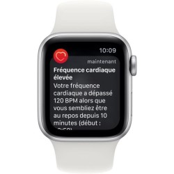 Apple Watch SE GPS (2e génération) + Cellular - 40mm - Boîtier Silver Aluminium - Bracelet White Sport Band Regular