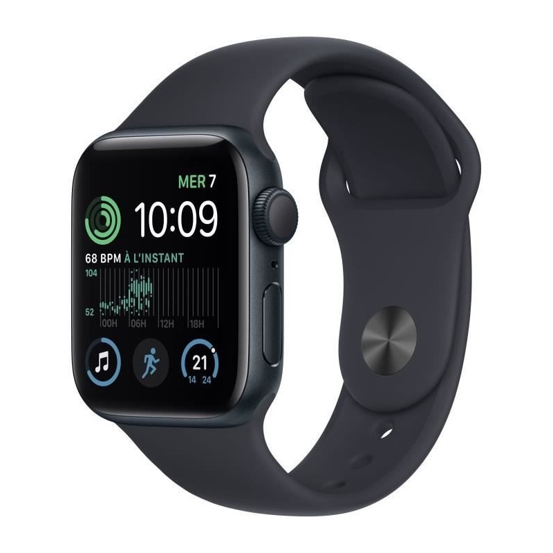 Apple Watch SE GPS (2e génération) - 40mm - Boîtier Midnight Aluminium - Bracelet Midnight Sport Band Regular