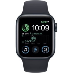 Apple Watch SE GPS (2e génération) - 40mm - Boîtier Midnight Aluminium - Bracelet Midnight Sport Band Regular