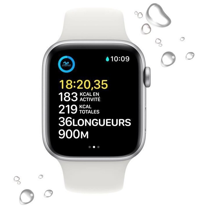 Apple Watch SE GPS (2e génération) - 44mm - Boîtier Silver Aluminiu