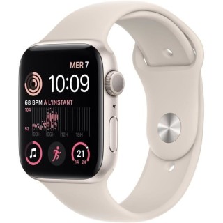 Apple Watch SE GPS (2e génération) - 44mm - Boîtier Starlight Alumi
