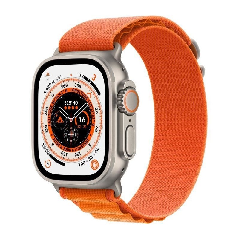 Apple Watch Ultra GPS + Cellular - 49mm - Titanium - Bracelet Orange Alpine Loop - Medium