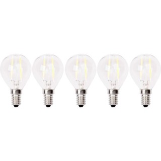 XQ-LITE Lot de 5 ampoules LED filament E14 globe 2W équivalence 20W