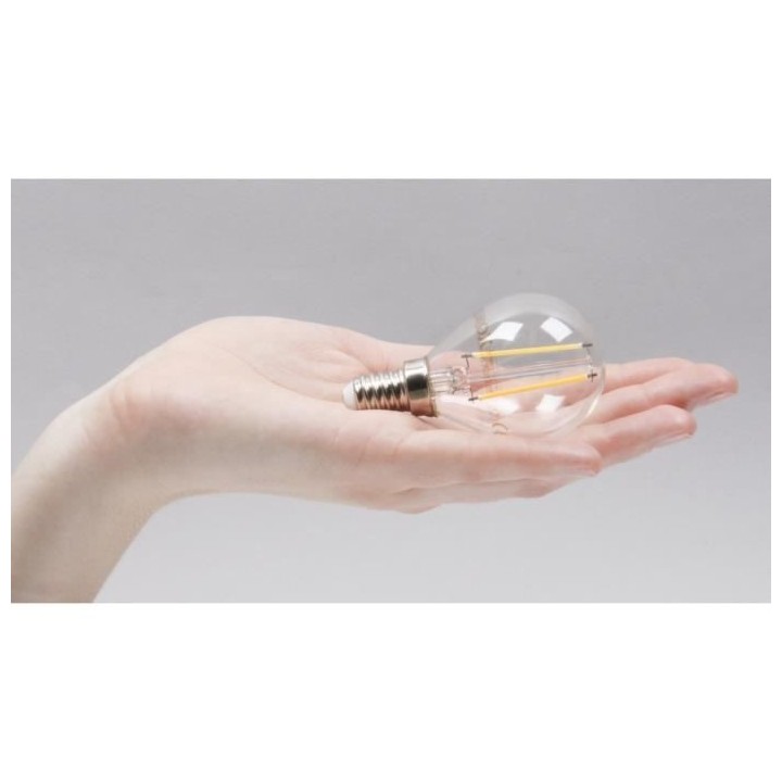 XQ-LITE Lot de 5 ampoules LED filament E14 globe 2W équivalence 20W