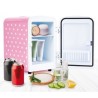 YOGHI Cold Beauty Pea - Mini réfrigérateur 4L - 40W - Versatile et silencieux - 45dB - Voyants lumineux - Rose et Blanc