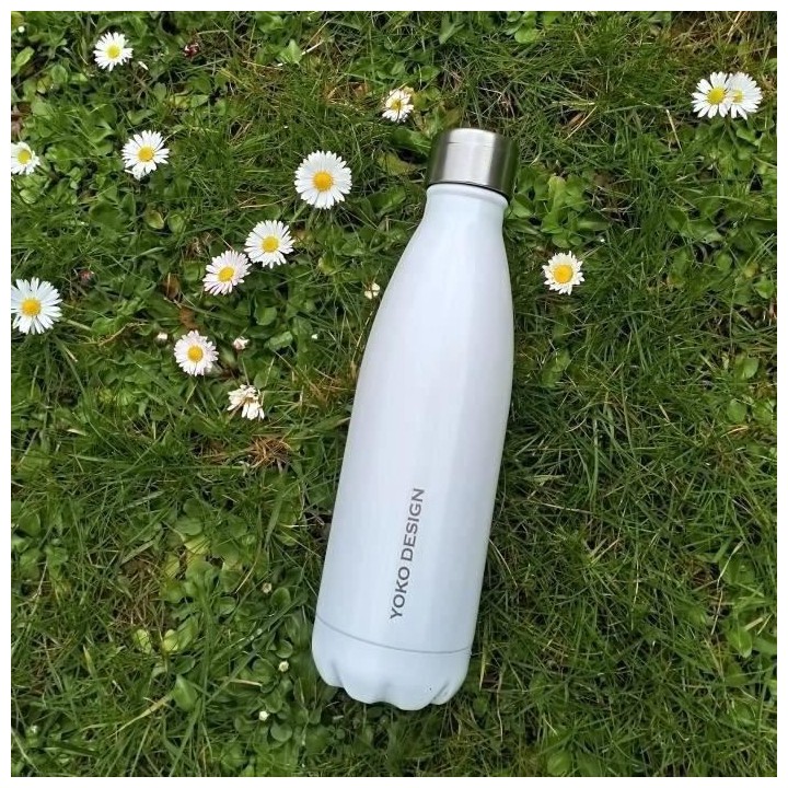 YOKO DESIGN - INOX Gourde isotherme Bouteille 500 ml blanche