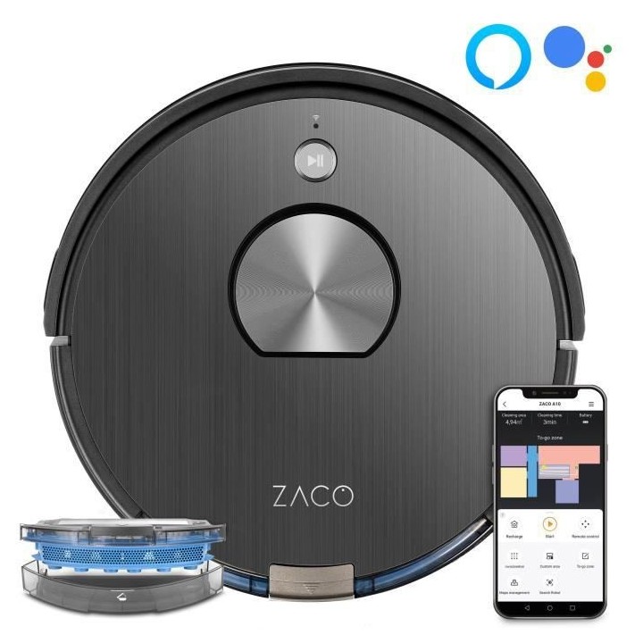 ZACO A10 501903 Robot aspirateur laveur connecté - Technologie laser