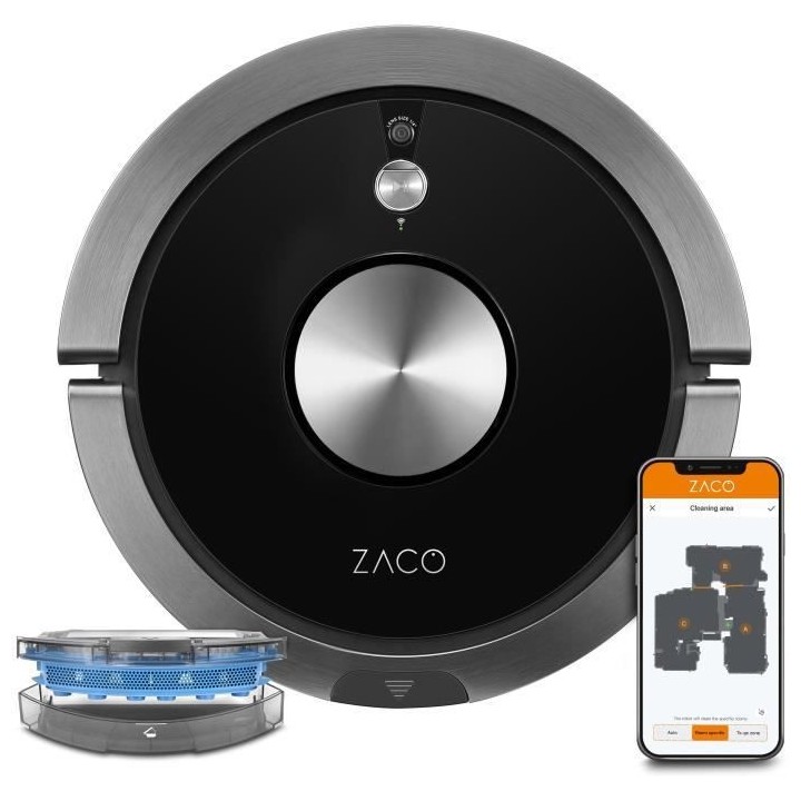 ZACO A9SPRO 501905 - Robot aspirateur laveur connecté - Jusqu'a 110 m