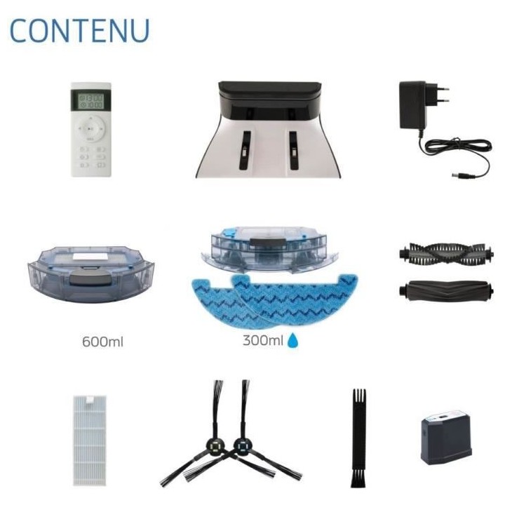 ZACO A9SPRO 501905 - Robot aspirateur laveur connecté - Jusqu'a 110 m