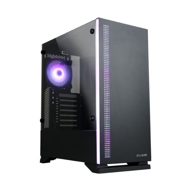 ZALMAN BOITIER PC S5 - Moyen Tour - Noir - Verre trempé - Format ATX (S5TGBK)